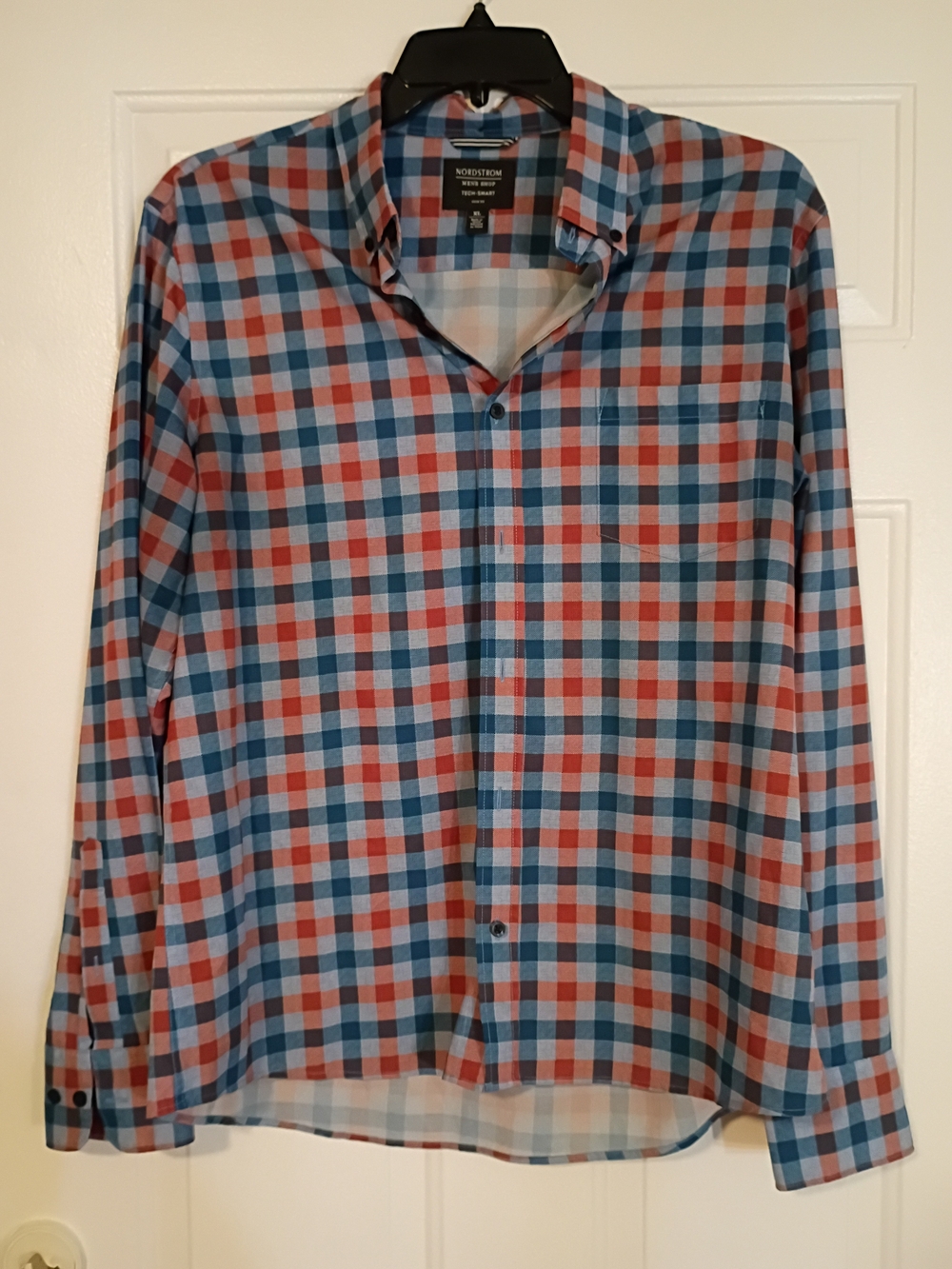 Nordstrom Men’s Blue and Red Checked Button-Up Shirt